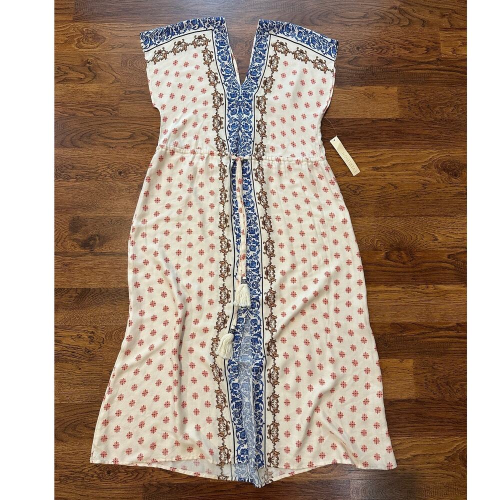 Everleigh Cap Sleeve Maxi Dress Sample Floral Cream Women’s Approx M/L Boho